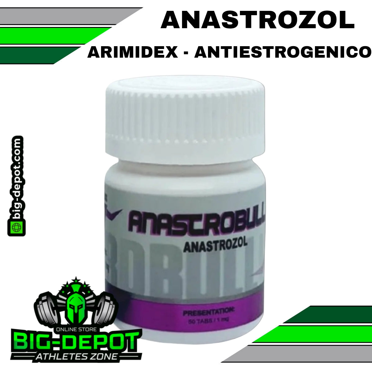 Anastrobull 1 anastrozol 1mg Hardbull Labs 50 tabletas Big Depot original