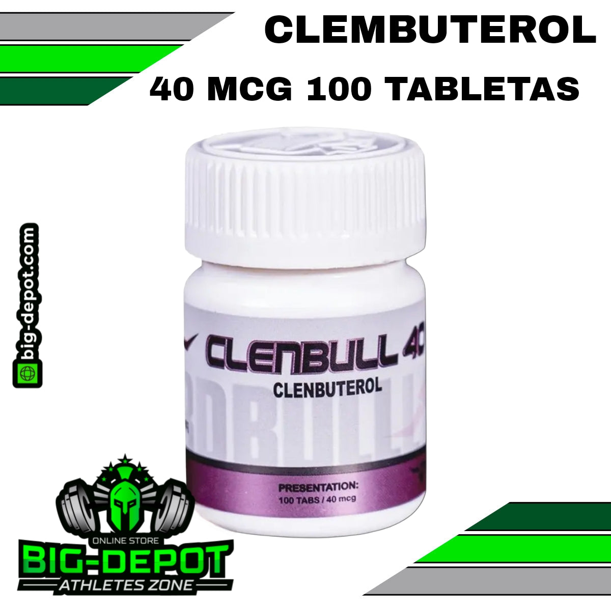 Clenbull 40 clembuterol 40mcg Hardbull Labs 100 tabletas Big Depot original