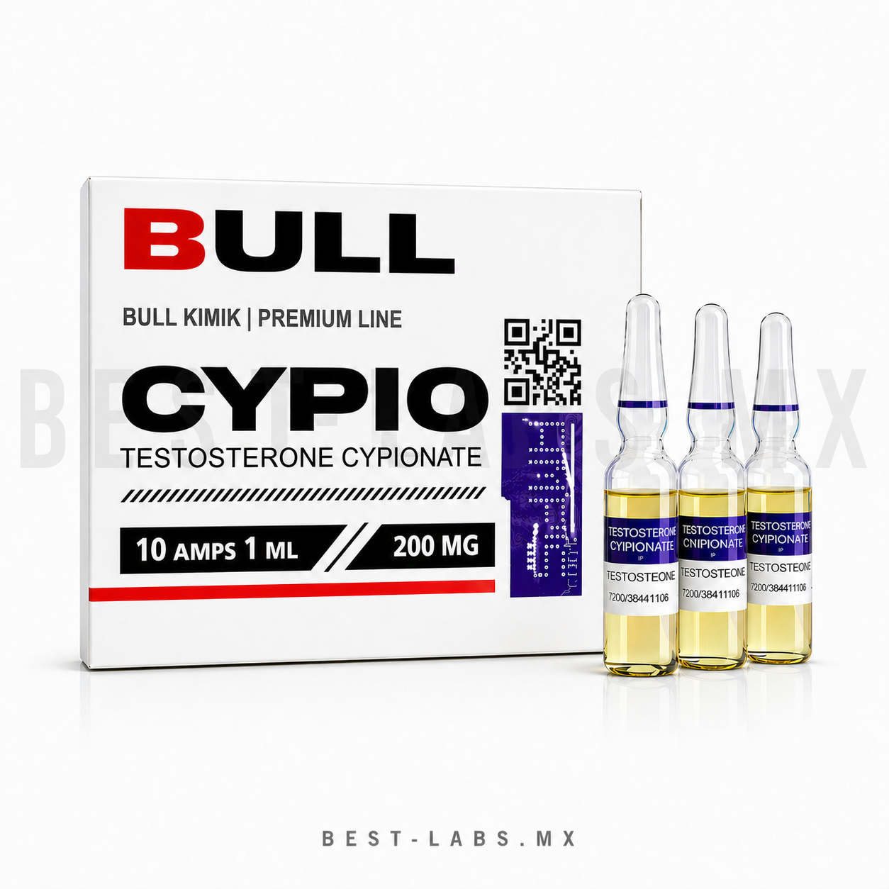Cipionato de Testosterona 200mg – 10 ampolletas de 1ml | Bull Kimik