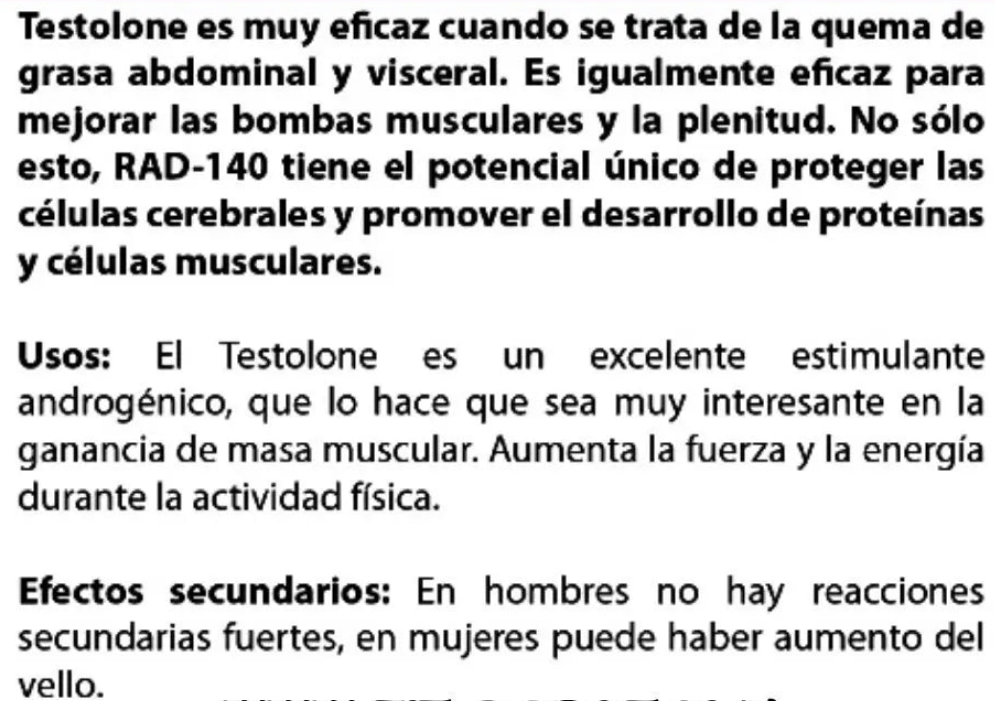 Testolone 10 mg (RAD-140) 80 tabletas | SARMS Smart