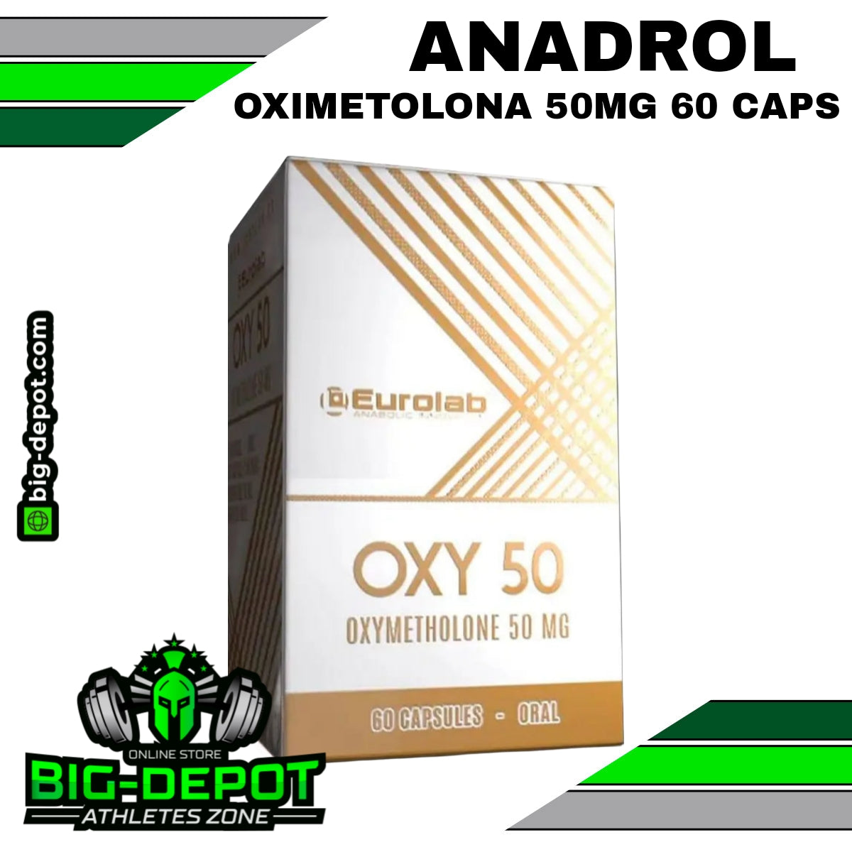 Oxy 50 Anadrol Oxymetholone 50 mg Eurolab 60 cápsulas Big Depot original

