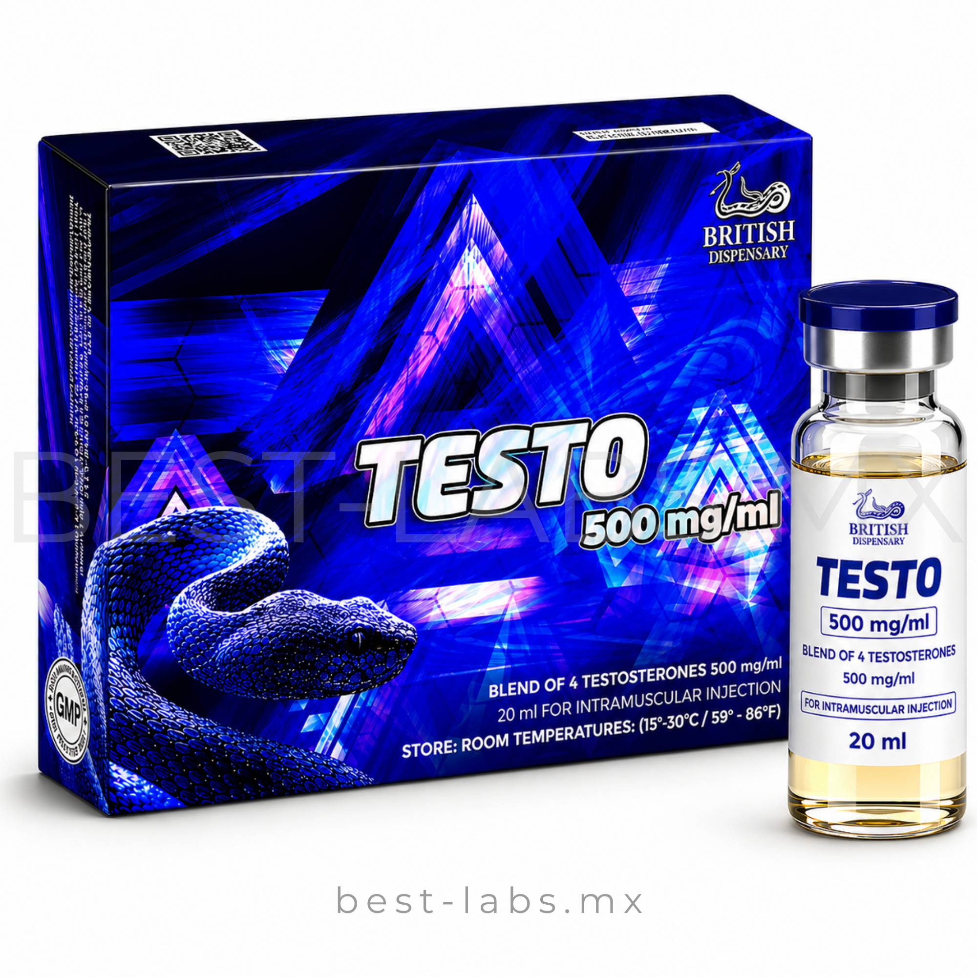 Testo 500mg (Blend de 4 Testosteronas) 20ml | British Dispensary