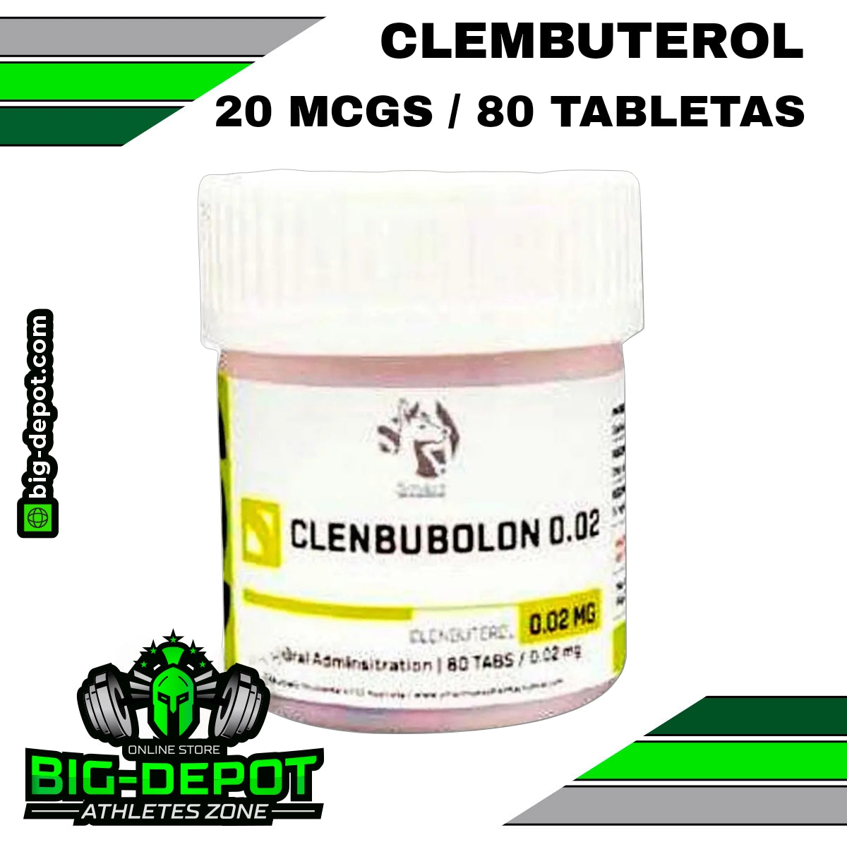 Clenbubolon 0.02 mg Clembuterol Smart Pharmaceutical 80 tabletas Big Depot original