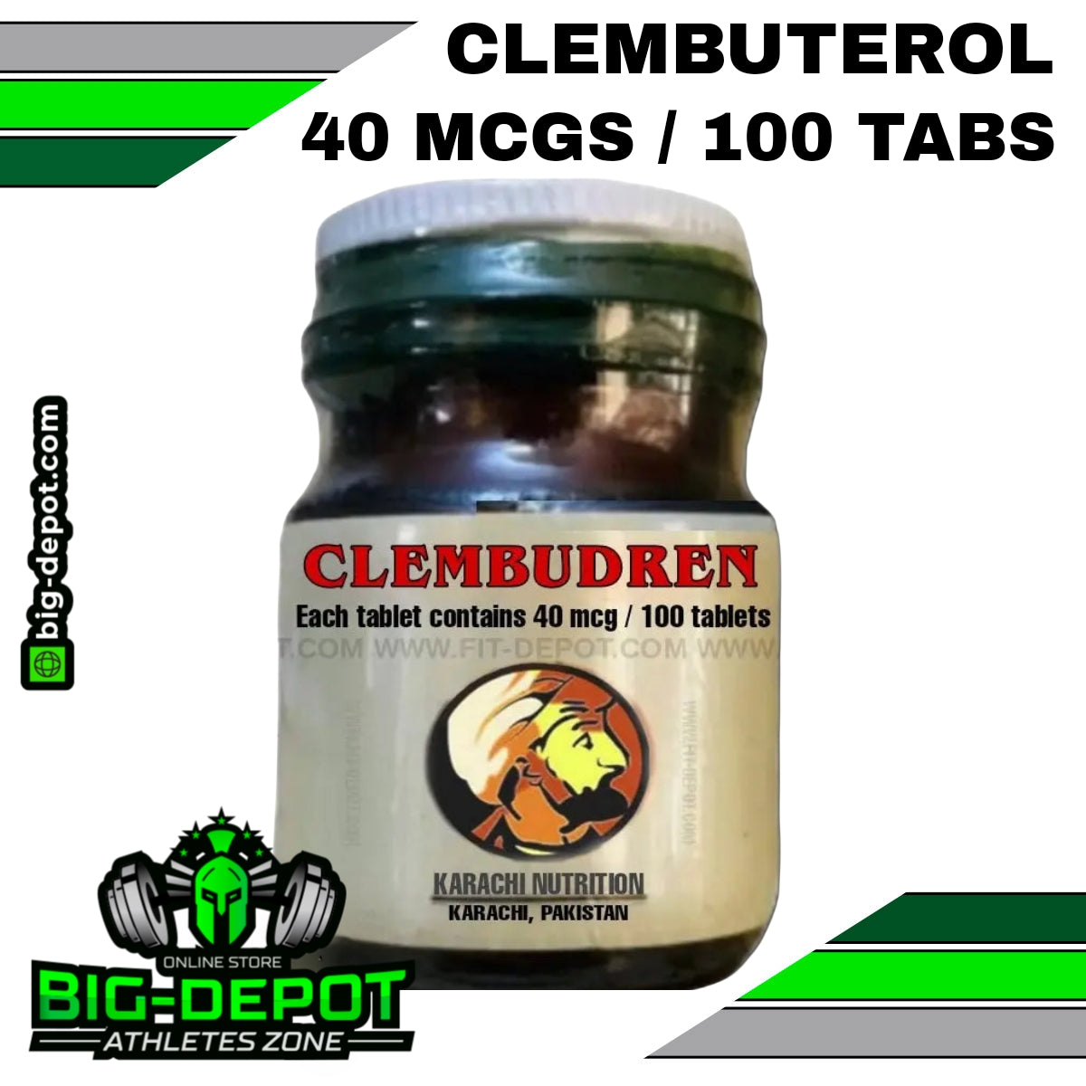 Clembudren clembuterol 40mcg Karachi Labs 100 tabletas Big Depot original