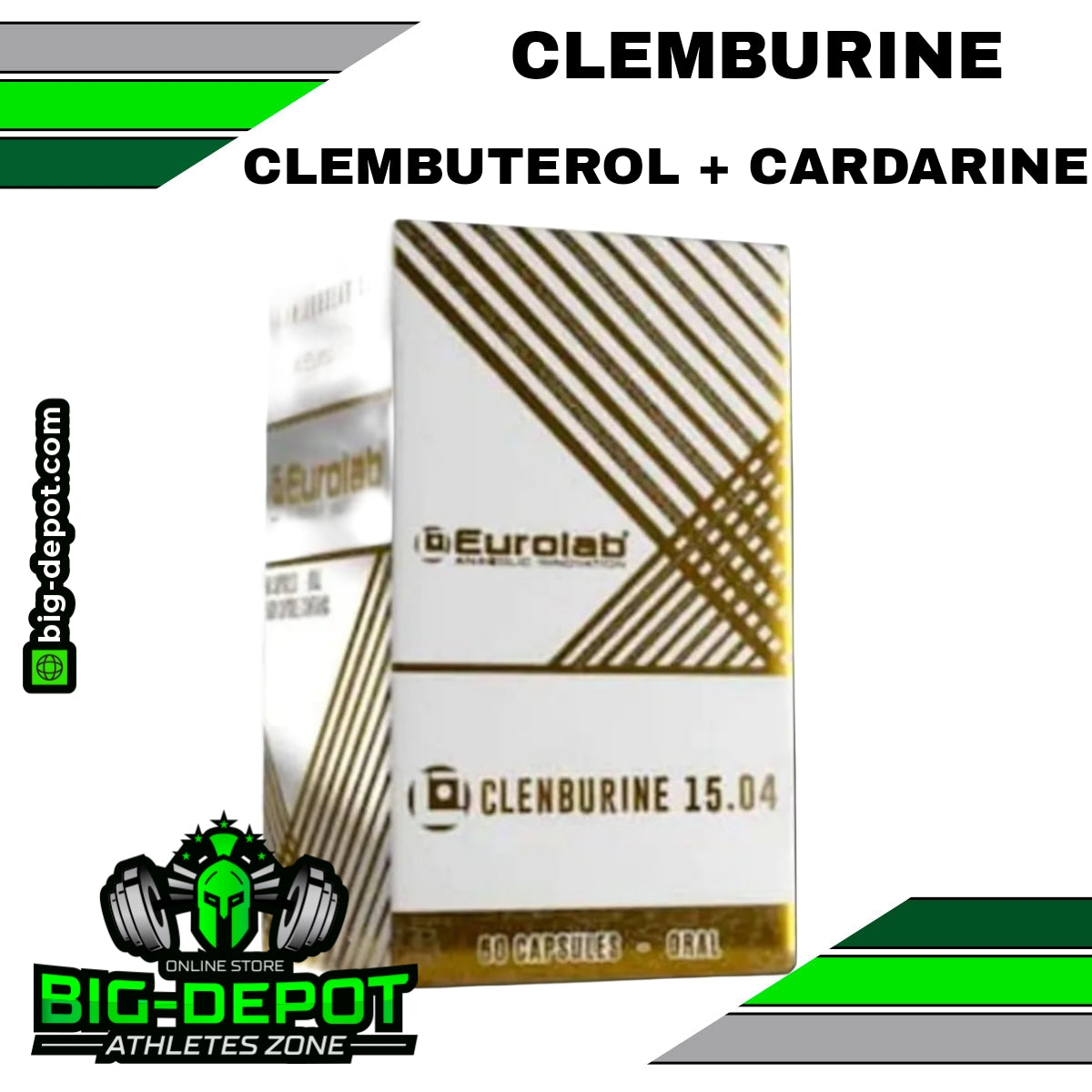 Clemburine Clembuterol 0.04 mg Cardarine 10 mg Eurolab 60 cápsulas Big Depot original
