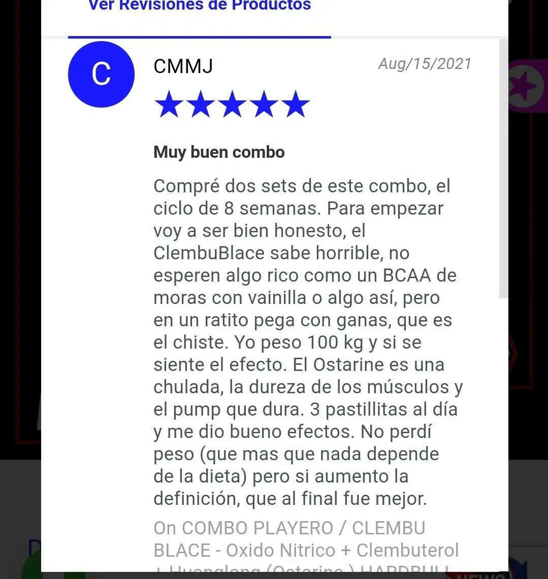 COMBO PLAYERO / CLEMBU BLACE - Oxido Nitrico + Clembuterol + Huanglong (Ostarine ) HARDBULL & DRAGON PHARMA - combo