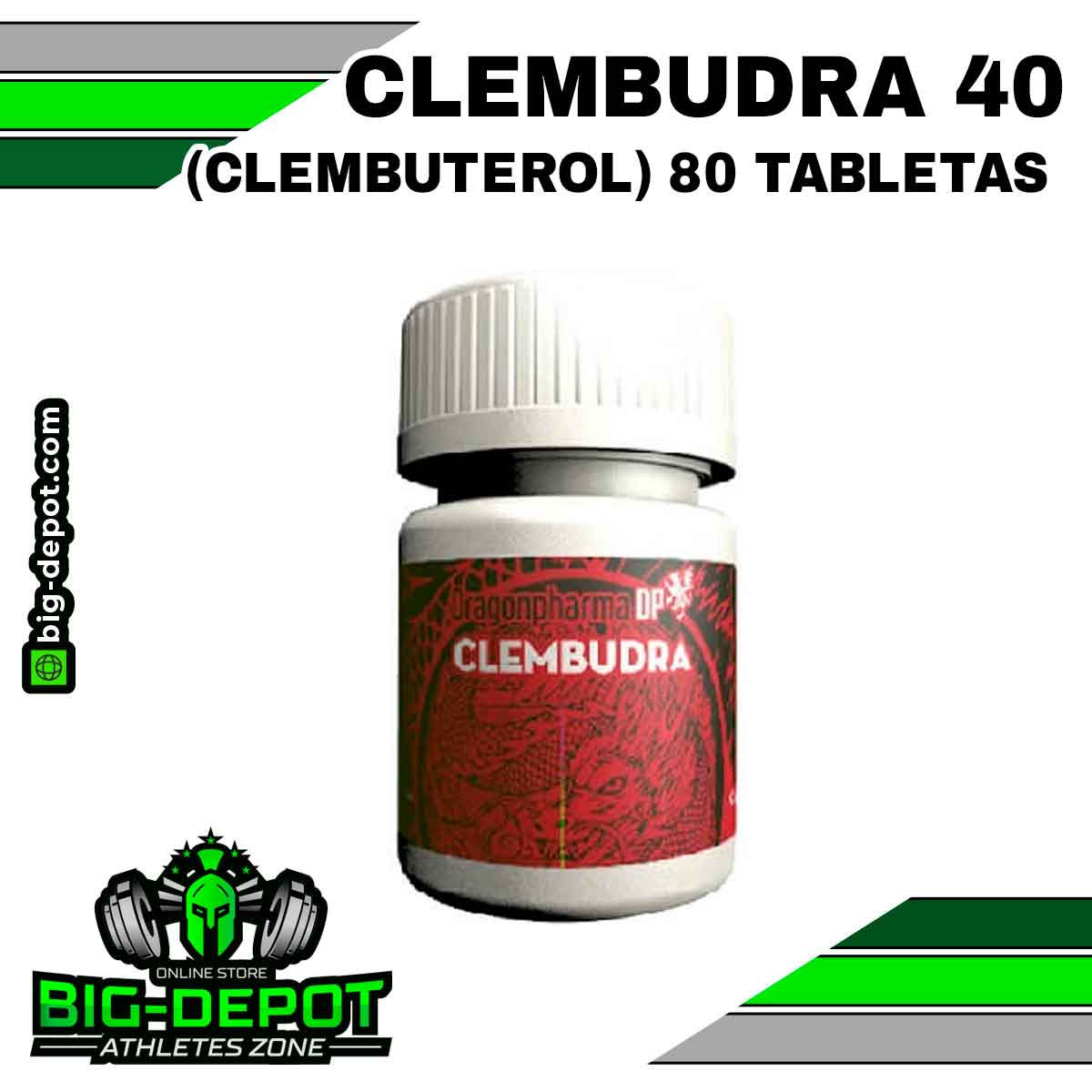 Clembudra 40 mcg clembuterol Dragon Pharma 80 tabletas Big Depot original