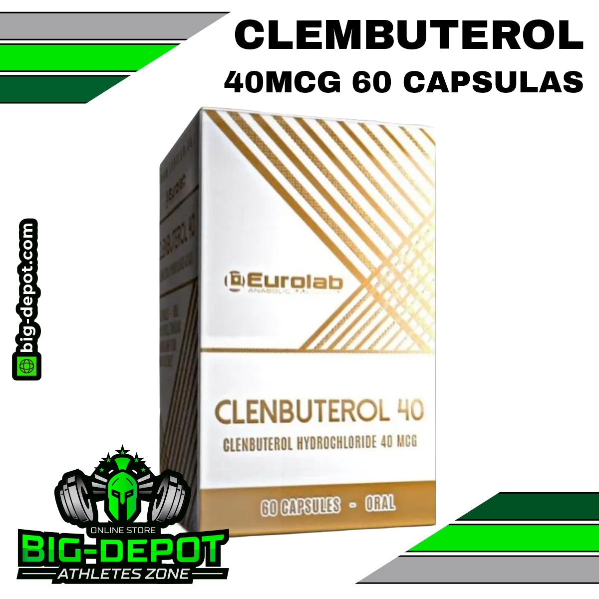 Clembuterol 0.04 mg Eurolab 60 cápsulas Big Depot original
