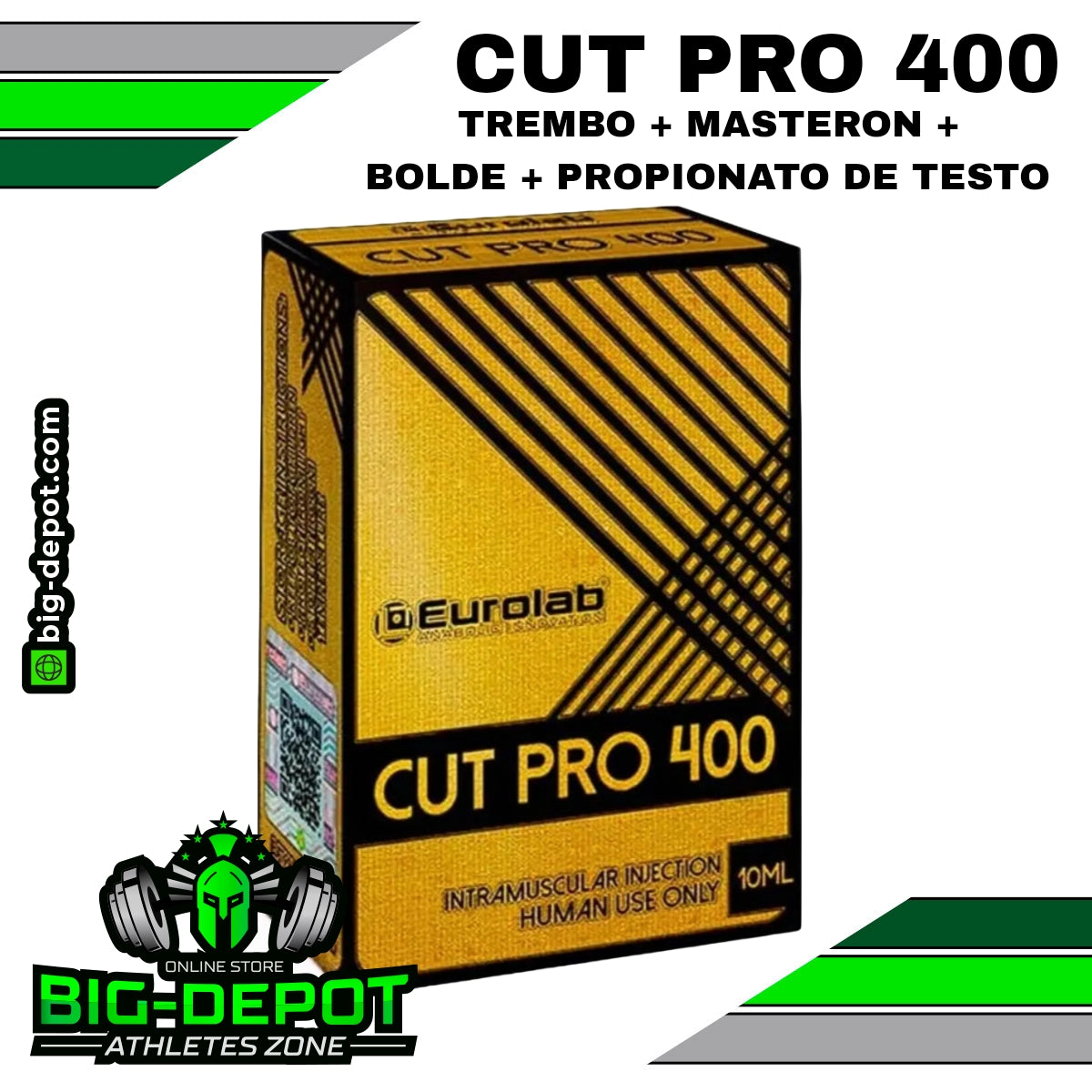Cut Pro 400 100 mg/ml Trembolona Drostanolona Boldenona Testosterona Eurolab 10 ml Big Depot original
