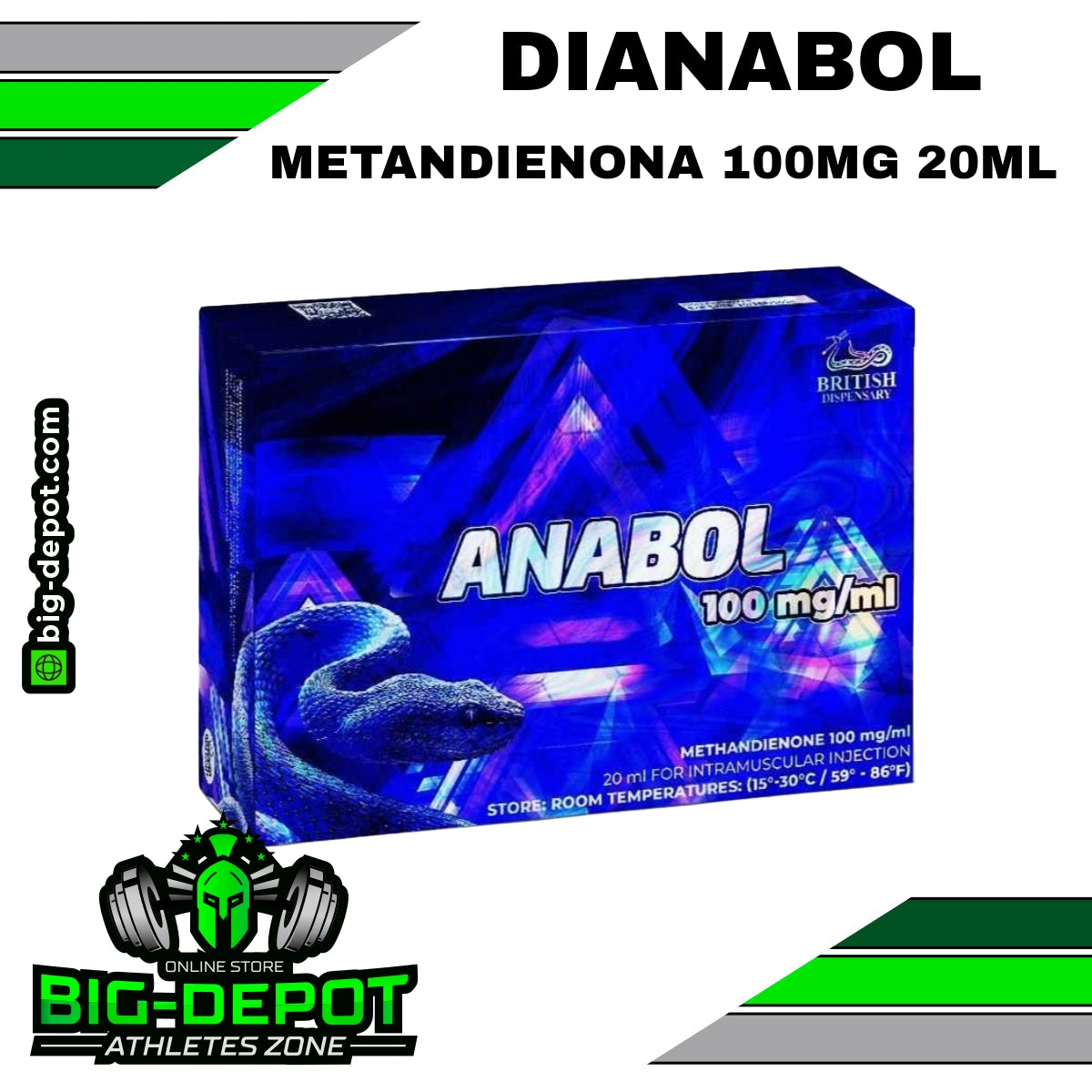 Anabol 100 mg/ml Methandienone British Dispensary 10 ml Big Depot original
