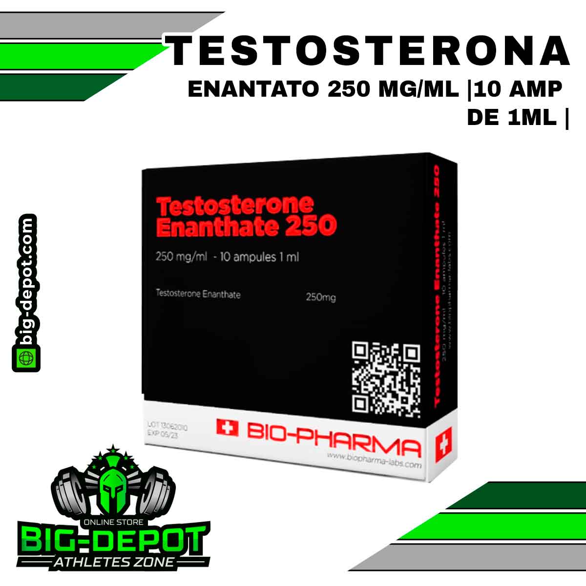 Testoviron 250 mg/ml testosterona enantato Biopharma 10 ampolletas Big Depot original