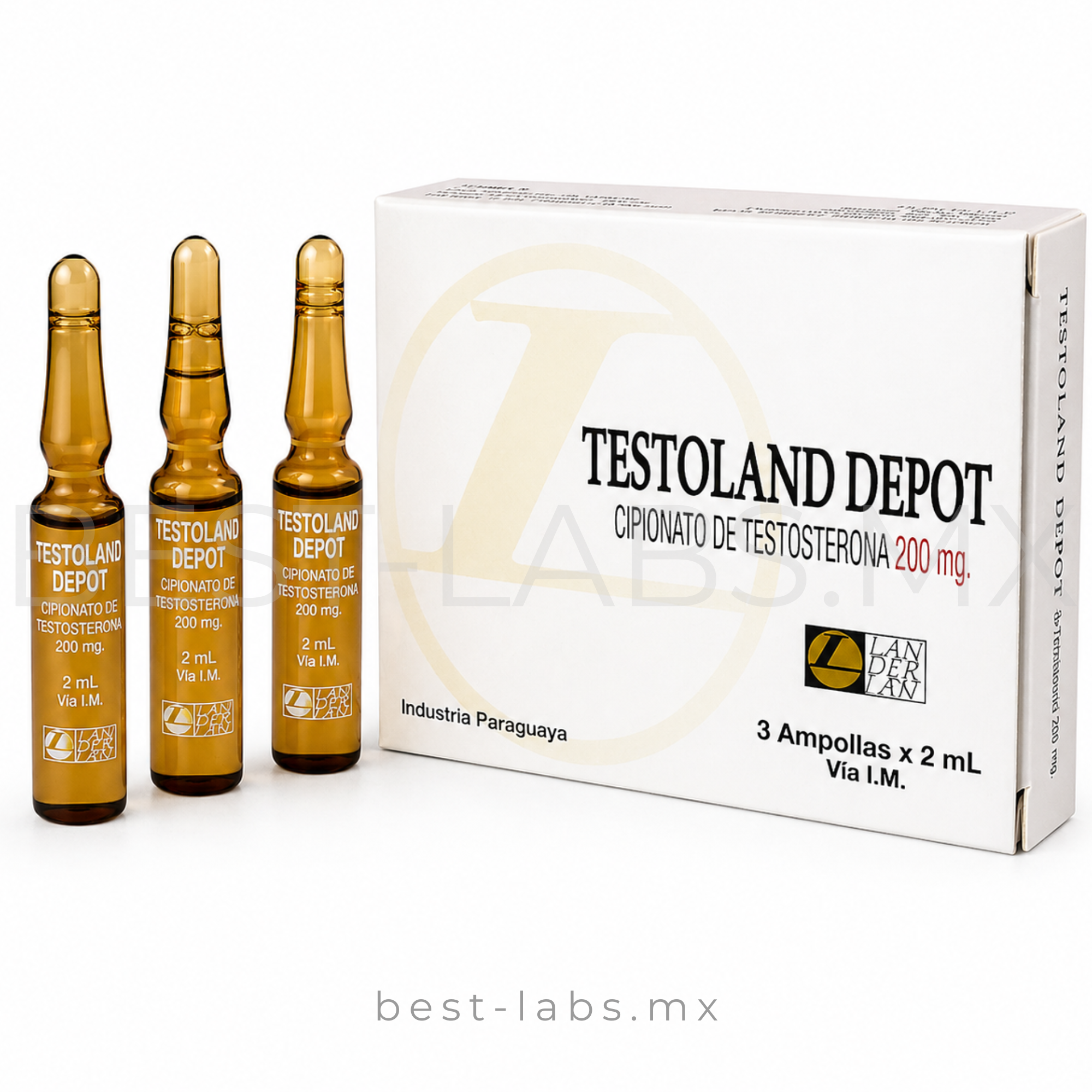 CIPIONATO DE TESTOSTERONA 200mg/ampolla de 2ml 3 ampollas / Landerland