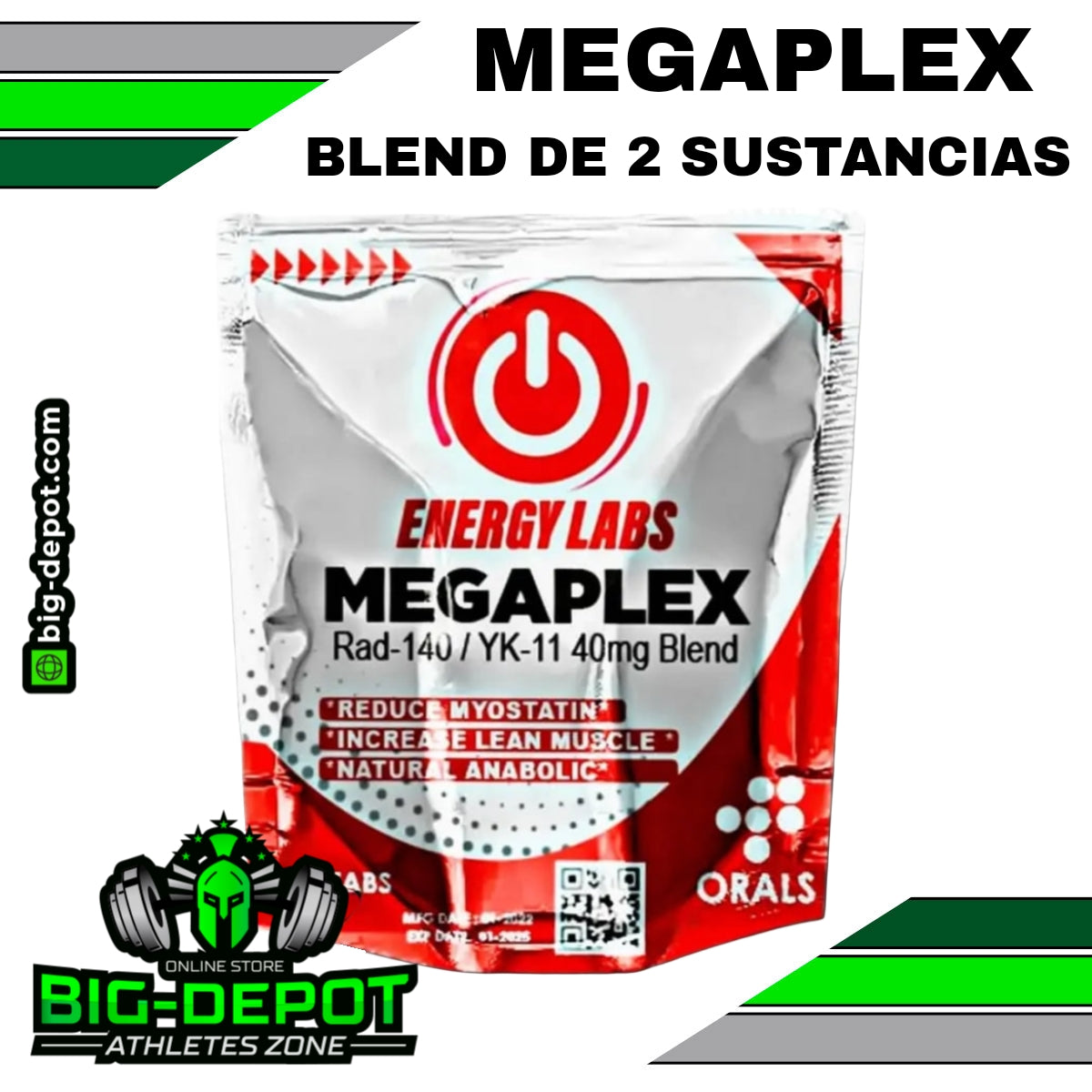 Megaplex 25 mg RAD-140 YK-11 Energy Labs 60 tabletas Big Depot original