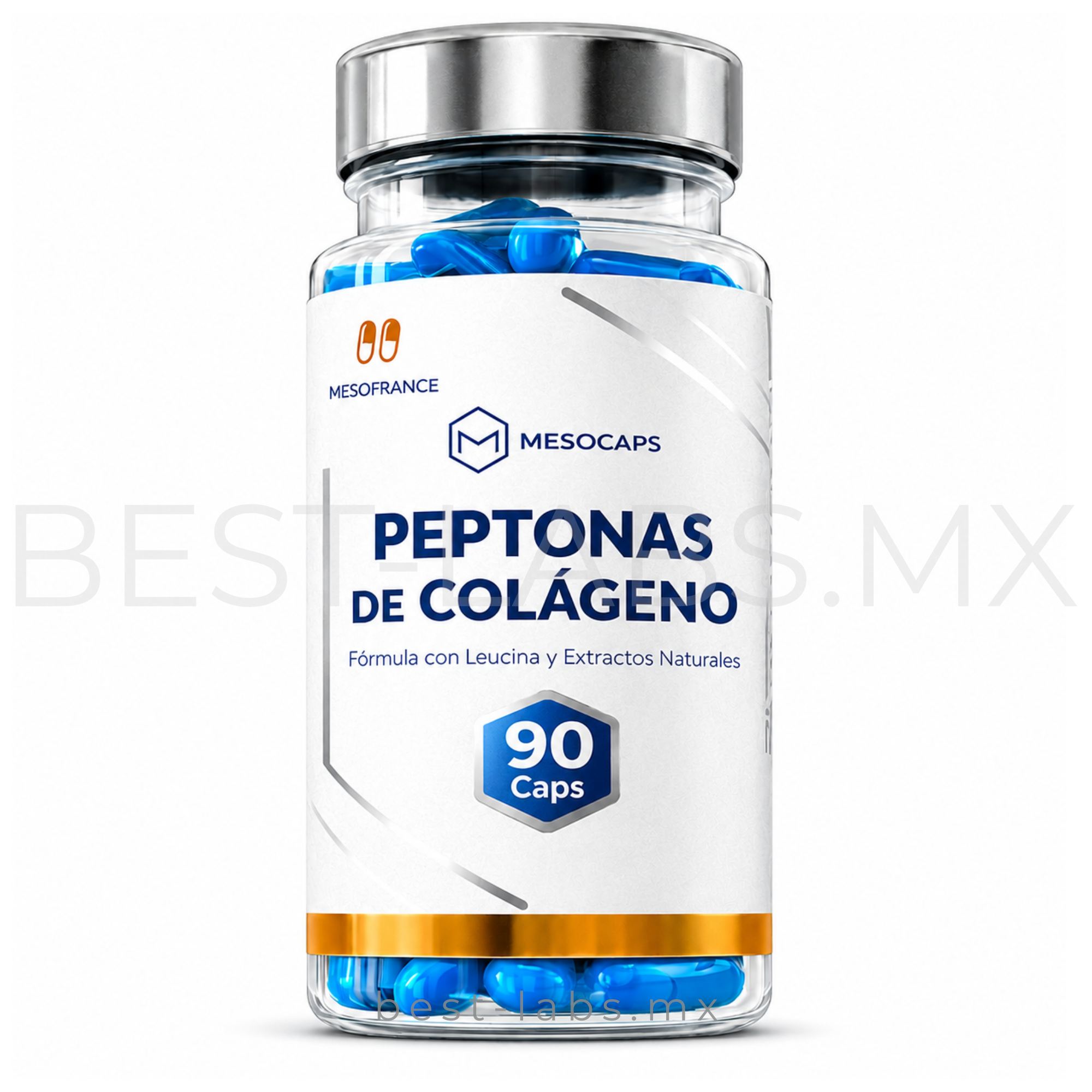 Peptonas de Colágeno 90 Cápsulas | Fórmula con Leucina y Extractos Naturales | MesoCaps