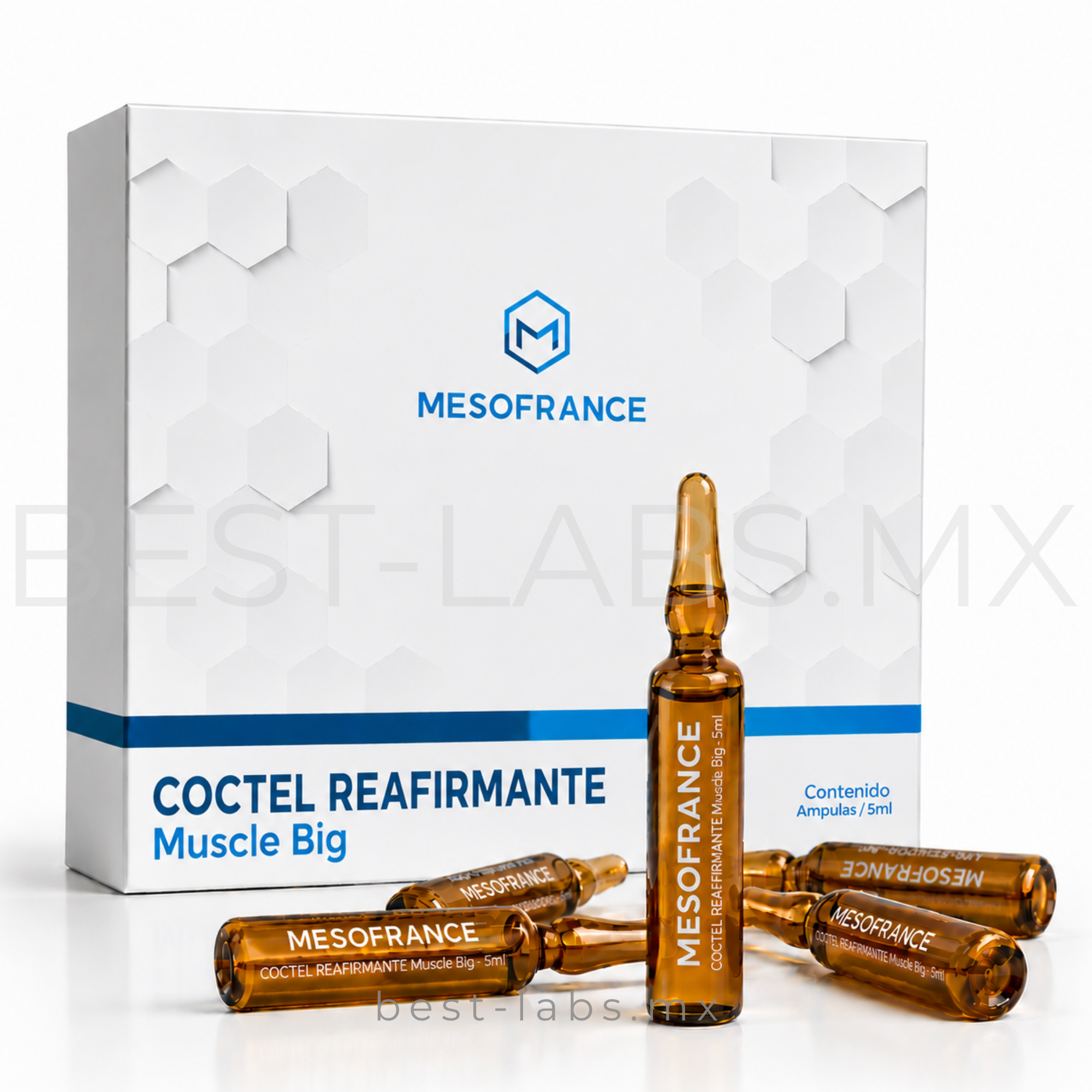MUSCLE BIG ( Cóctel Reafirmante)  - Ampulas de 5 ml  - MESOTERAPIA MESOFRANCE