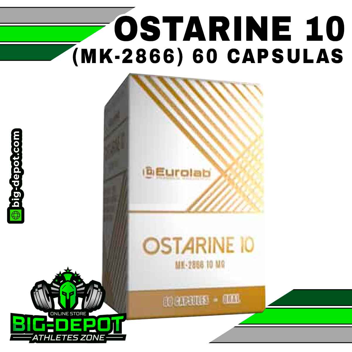 Ostarine 10 mg MK-2866 Sarms Eurolab 60 cápsulas Big Depot original
