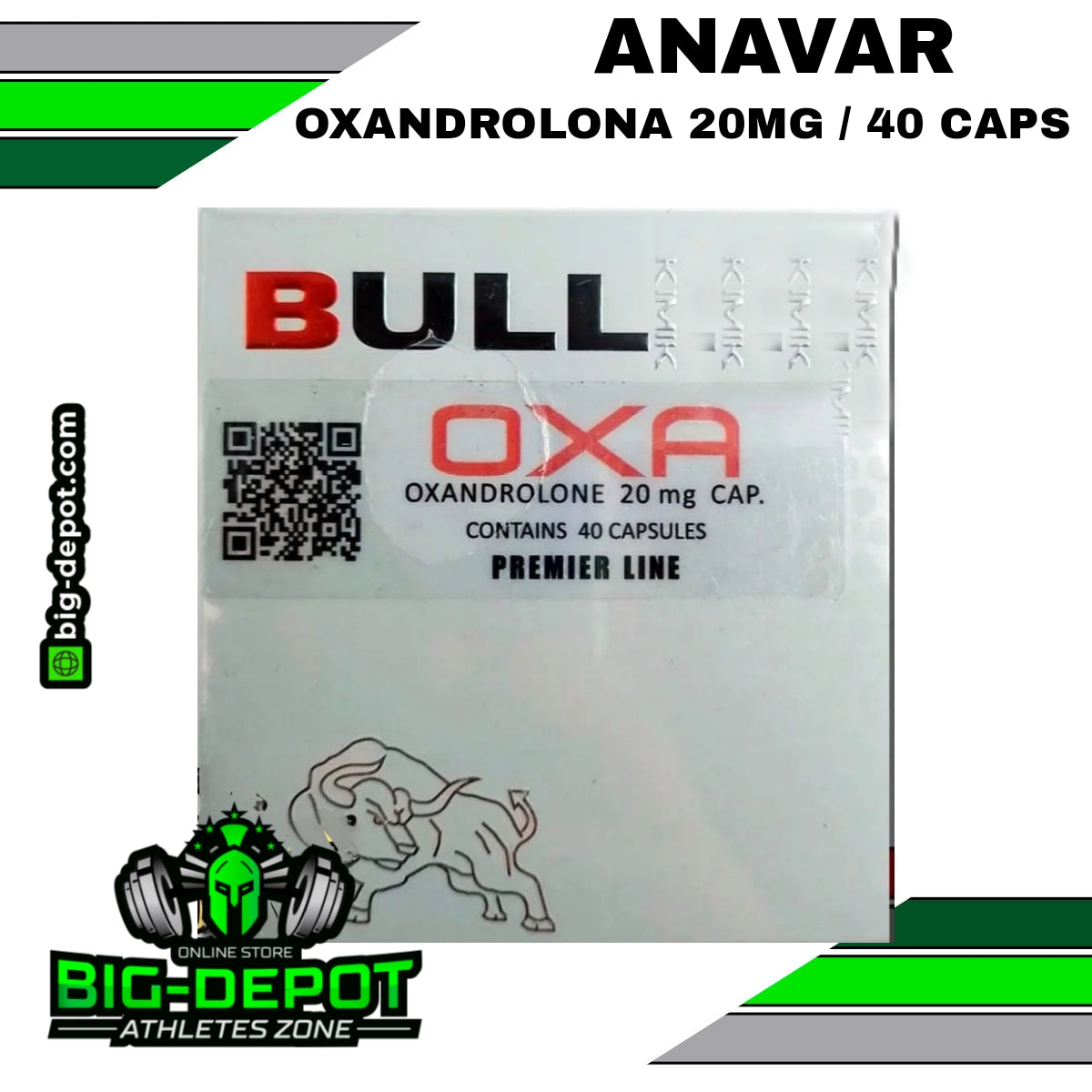 Oxandrolona Anavar 20mg Bull Kimik 40 cápsulas original