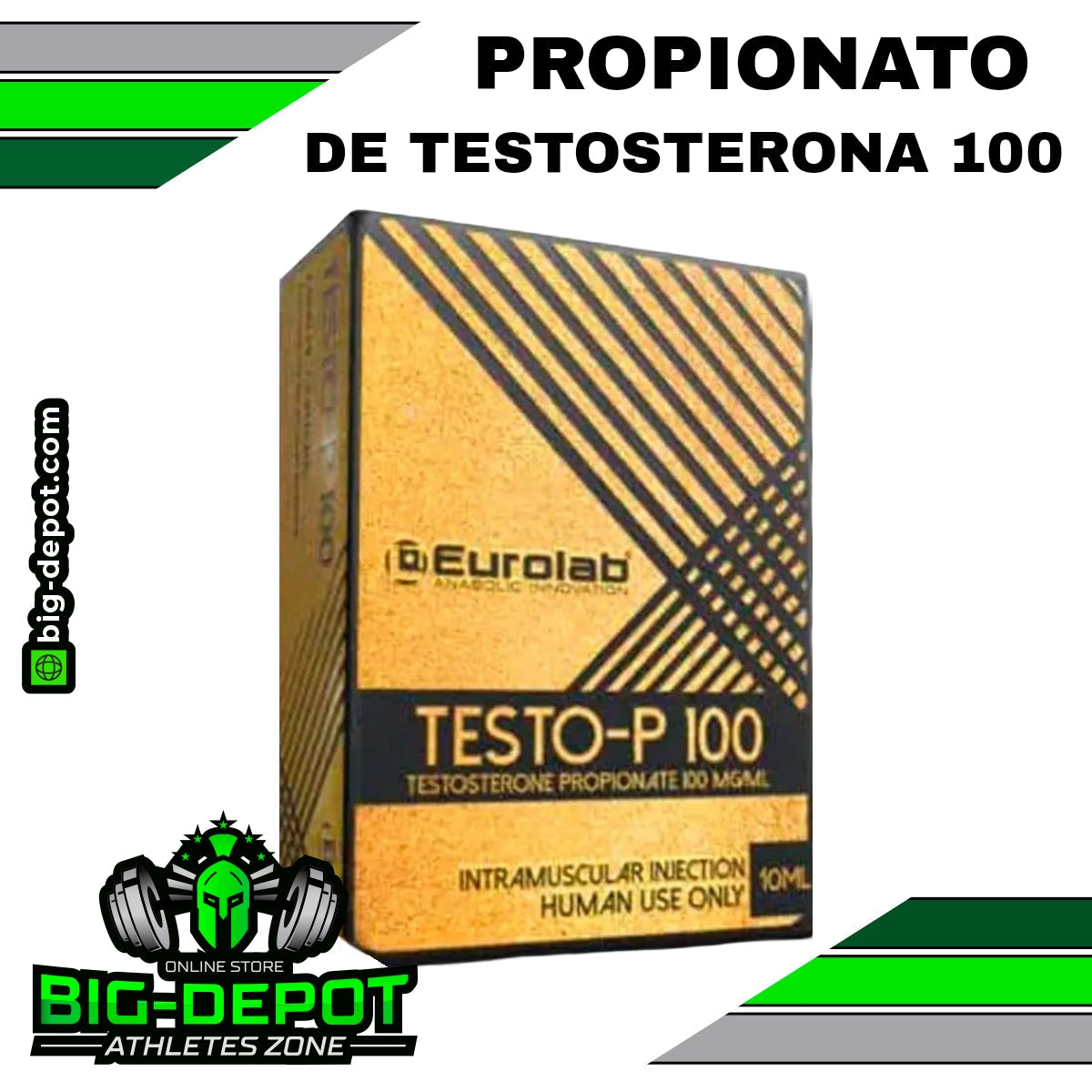 Testo-P 100 Testosterona Propionato 100 mg/ml Eurolab 10 ml Big Depot original

