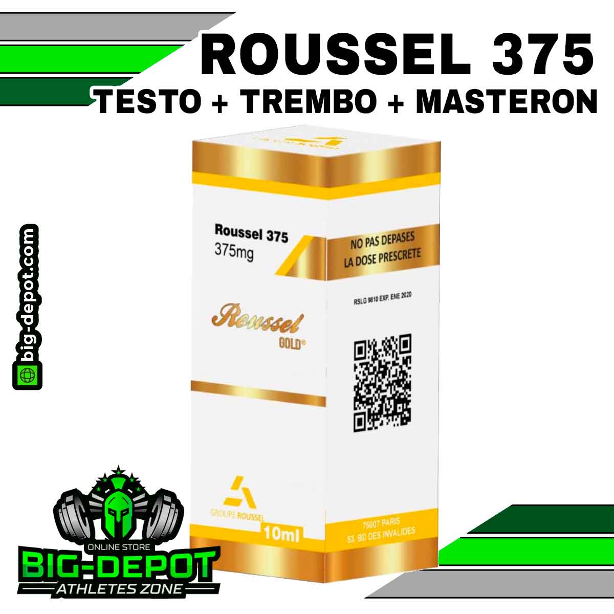 Roussel 375 Trembolona Enantato Acetato Primobolan Feniltestosterona Roussel Uclar 10 ml Big Depot original
