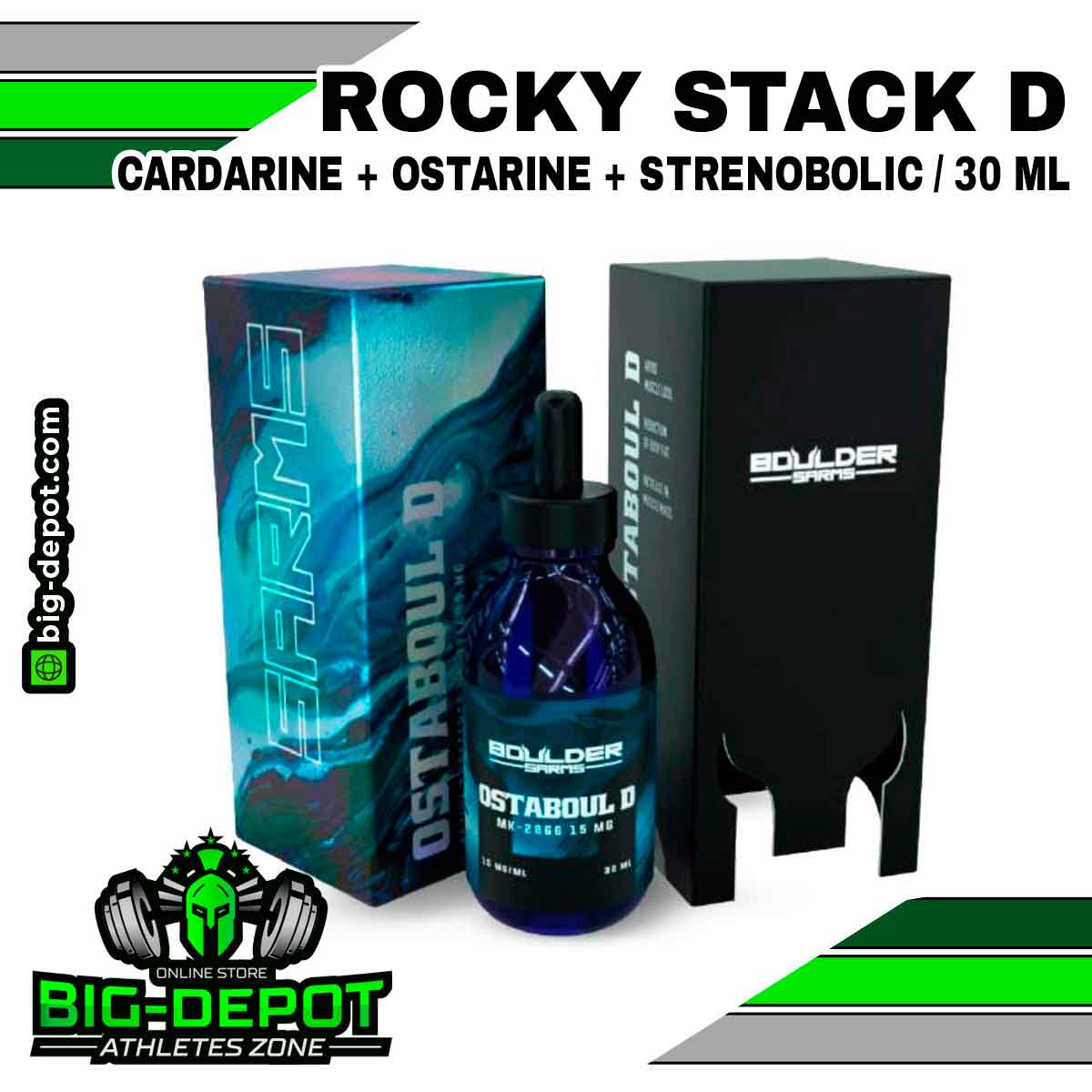 Rocky Stack D Fat Burn 40 mg cardarine ostarine strenobolic Boulder Sarms 30 ml frasco Big Depot original