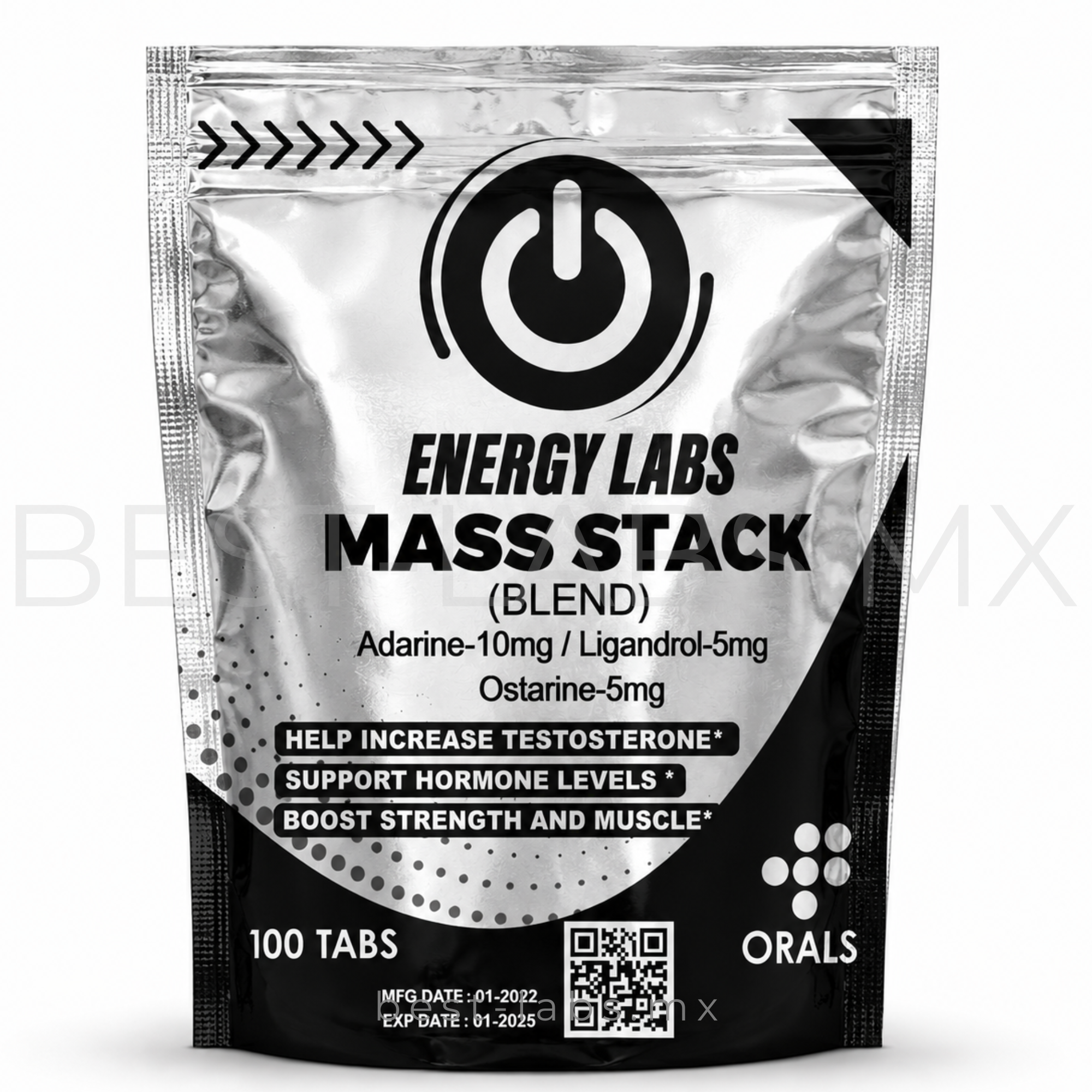 Mass stack sarms 25 mg (Andarine 10 mg + Ligandrol 10 mg + Ostarine 5 mg) 100 tabletas | Energy Labs