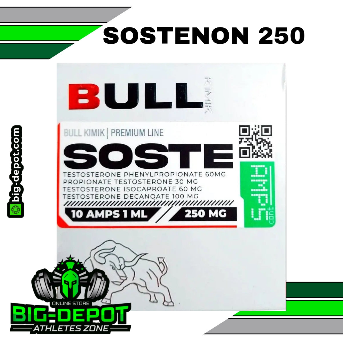 Sostenon 250mg testosterona Bull Kimik 10 ampolletas Big Depot original