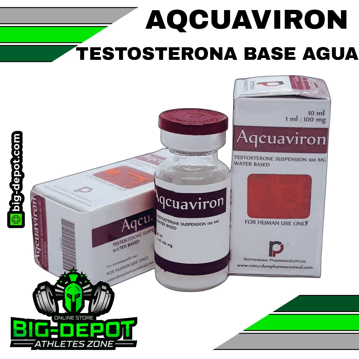 AqcuaViron 100 mg testosterona suspensión base agua esteroide Rotterdam 10 ml original

