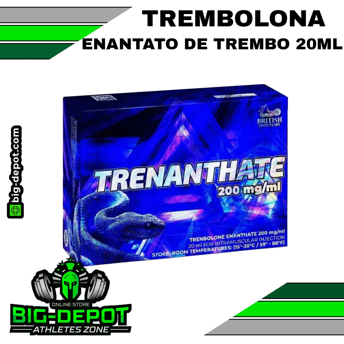 Trenanthate 200mg Enantato de Trembolona British Dispensary 20ml Big Depot original
