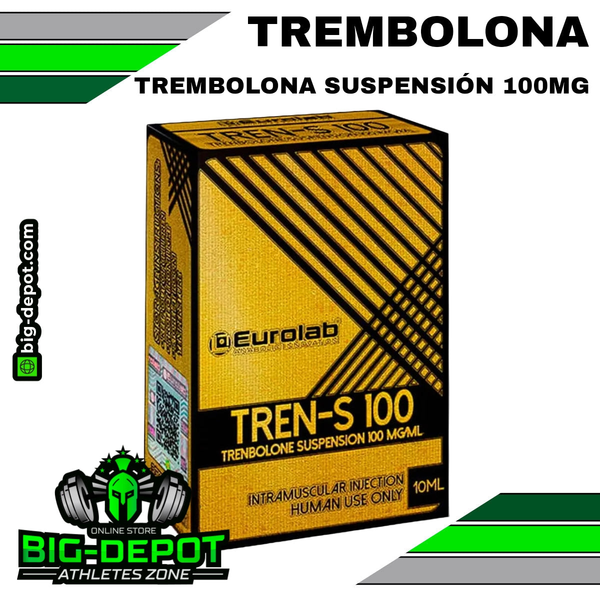 Tren-S 100 Trembolona Suspensión 100 mg/ml Eurolab 10 ml Big Depot original
