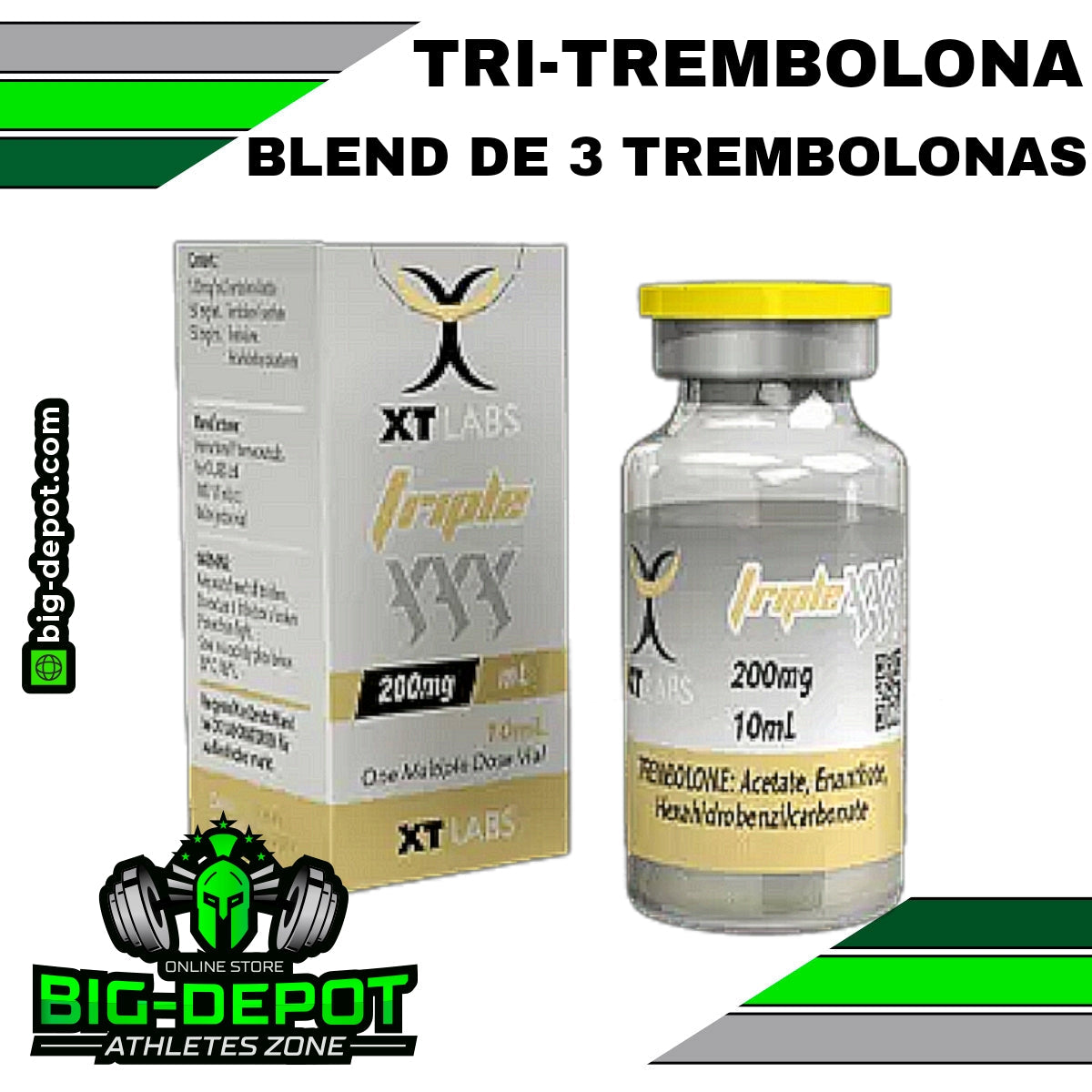 Triple XXX 200 mg/ml Tri-Trembolona XT Labs 10 ml Big Depot original