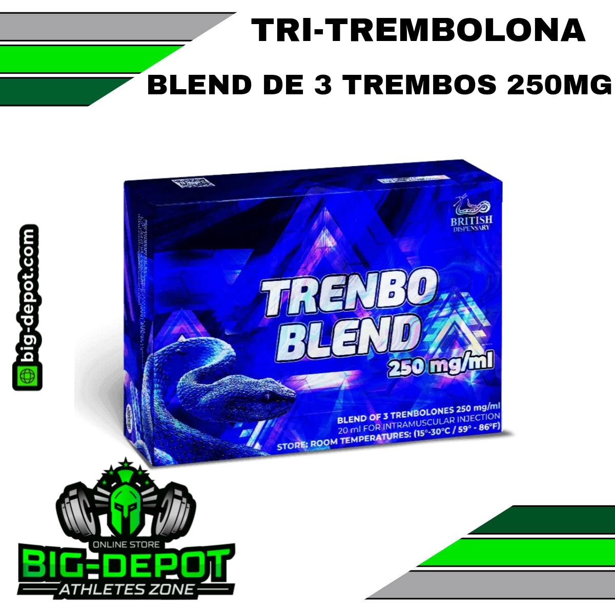 Trenbo Blend 250mg Tri Trembolona British Dispensary 20ml Big Depot original
