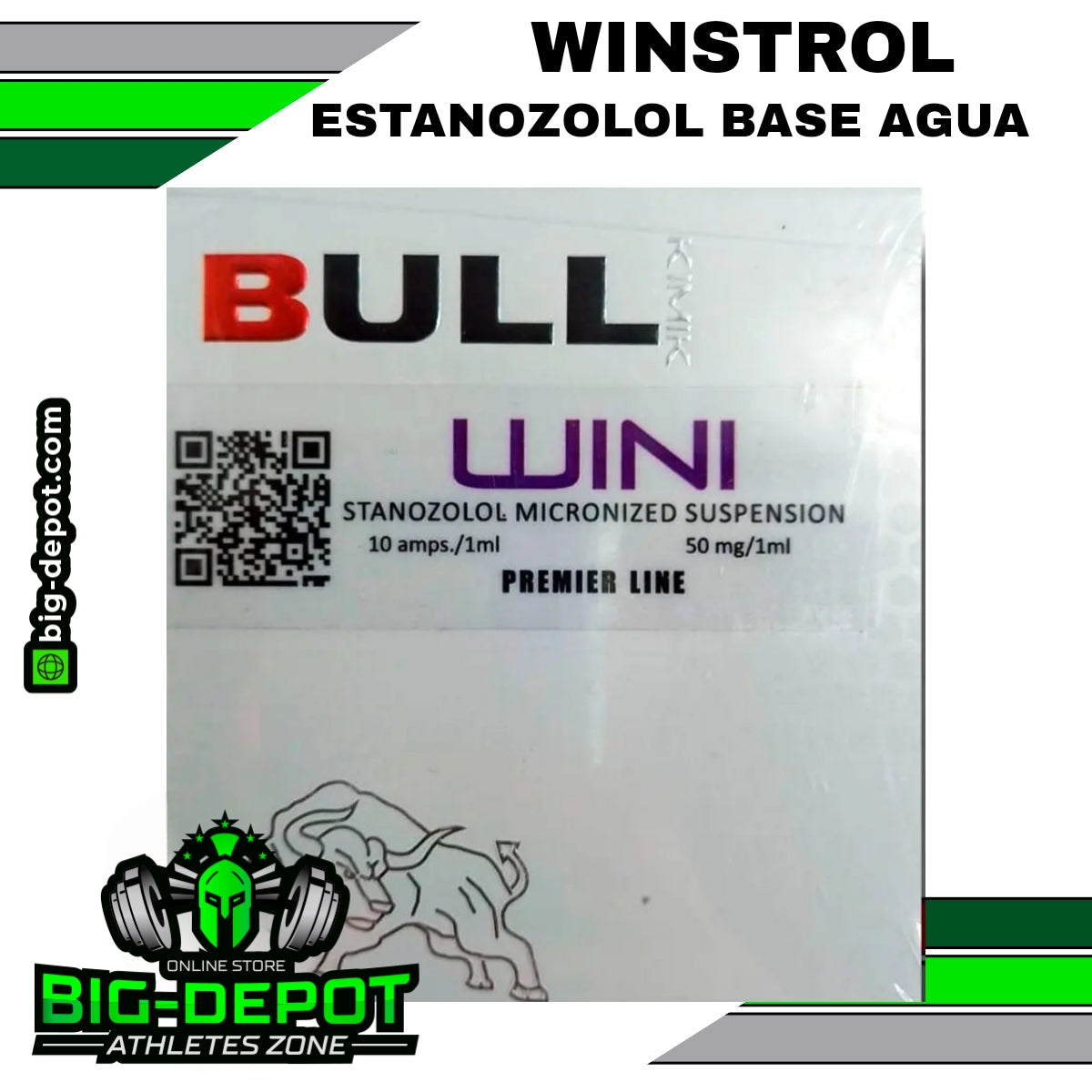 Winstrol estanozolol suspensión 50mg Bull Kimik 10 ampolletas Big Depot original